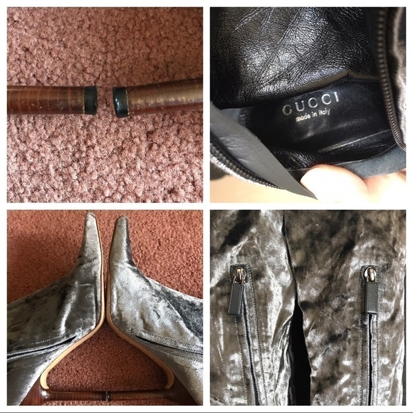 Tom Ford x Gucci Velvet Over The Knee High Heel Boots - Picture 5 of 13